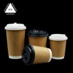 Double Walled Coffee Paper Cups with Lids | Food Grade White Take Away Cups - 画像 (5)