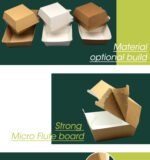 Emballage alimentaire prêt à l'emploi, boîte à hamburgers micro-flûte, boîtes rigides, papier sandwich, boîte à gâteaux transparente en papier, à emporter – Image 4