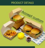 Emballage alimentaire prêt à l'emploi, boîte à hamburgers micro-flûte, boîtes rigides, papier sandwich, boîte à gâteaux transparente en papier à emporter – Image 3