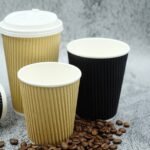 Zeroleak Free Designs Disposal Triple Layer Ripple Paper Cups with Lids and Sleeves - 画像 (2)