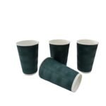 500ml Triple Wave Wall Ripple Biodegradable Coffee Cup with Lid | Zeroleakcup - Image 2