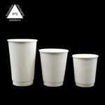 Double Walled Coffee Paper Cups with Lids | Food Grade White Take Away Cups - 画像 (3)