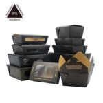 Compostable Kraft Salad Cake Food Box with PLA Window - Image 3