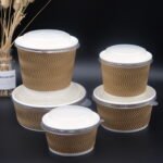 Greaseproof Corrugated Hot Soup Noodle Paper Bowl with Lids Embossing ZEROLEAK Brand – Image 2