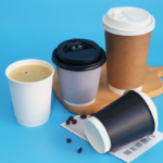 Custom Logo Printed Disposable Double Wall Paper Cup with Lids for Hot Coffee Drinks Embossed Design - Imagen 3
