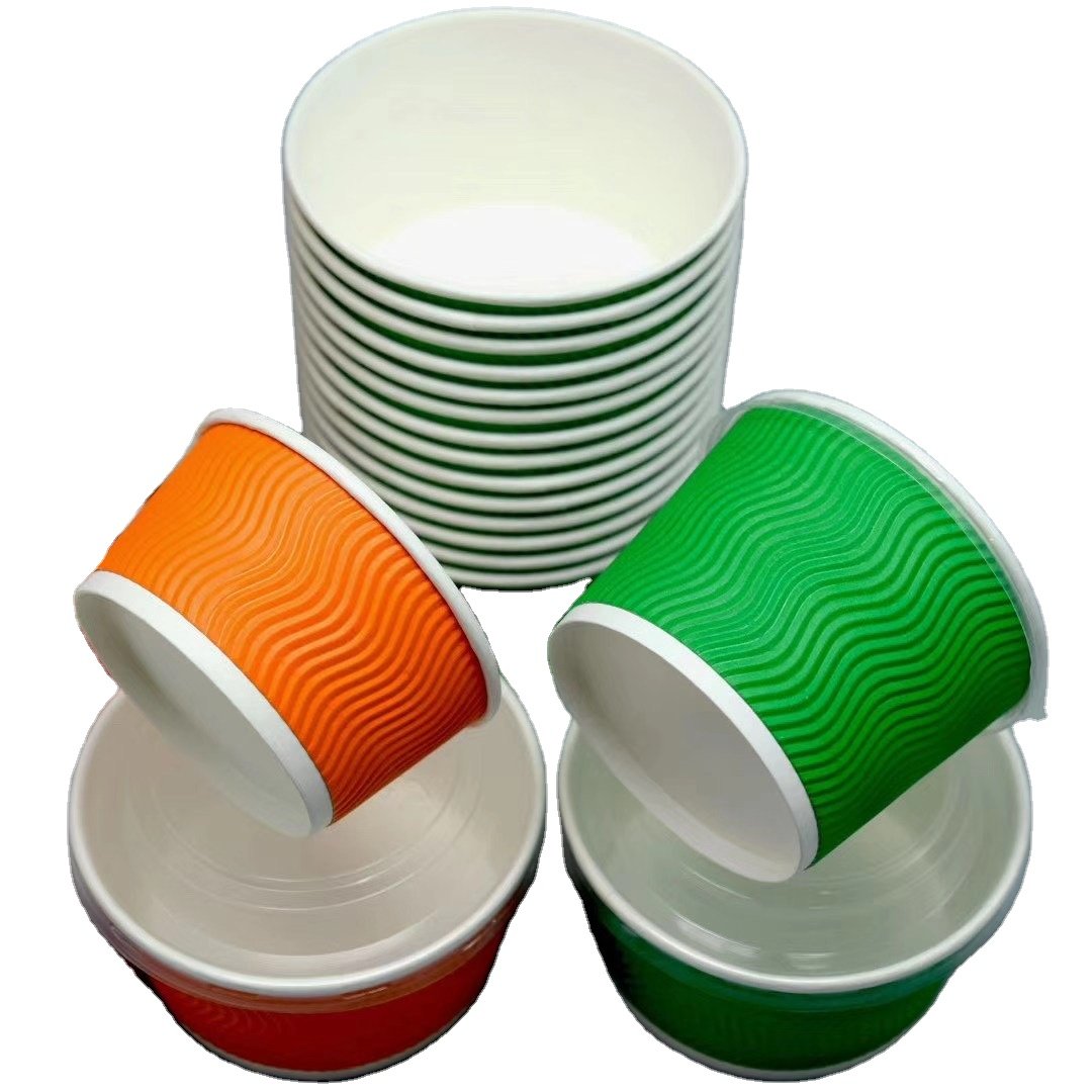 H54ee87346fda4f6ca4e59e6ef7ff4ad1s.jpg Greaseproof Corrugated Hot Soup Noodle Paper Bowl with Lids Embossing ZEROLEAK Brand – Image 1