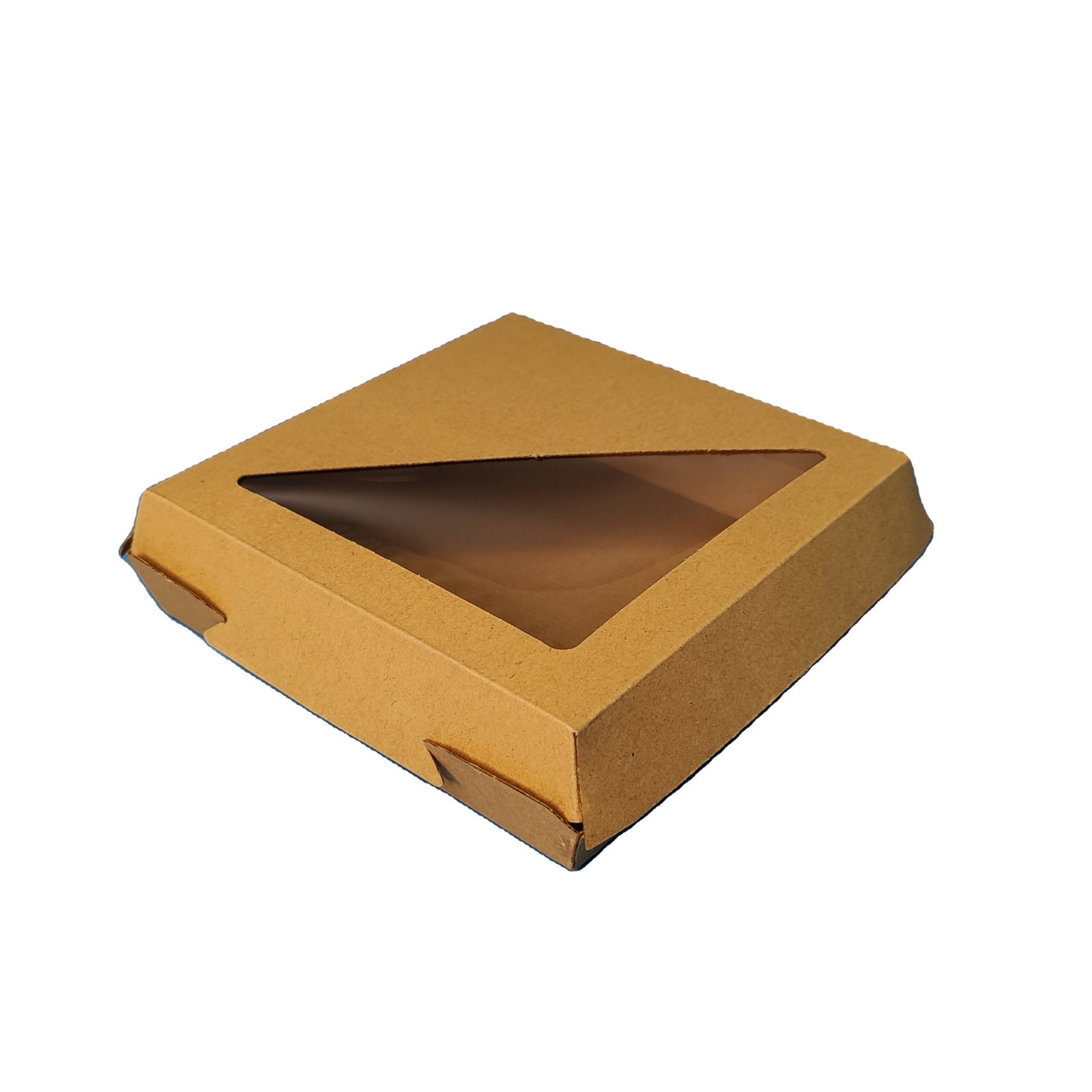 H55d929e7395a41c38f66ffe763927a88z.jpg Personal Pizza Recyclable Rigid Corrugated Box with Transparent PET Anti-Fog Window Matt Lamination & UV Coating 6.5inch – Image 1