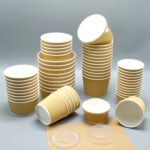 Fashion Big Straight Ripple Wall Food Grade Kraft Pizza Bowl with Moisture Proof PP Lids - 画像 (3)