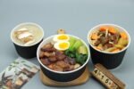 Hot Insulated Disposal Food Take Away Paper Bowl with Plastic Lids Corrugated Paper Disposable 16 Oz Plastic Cups Gold Foil Logo - Imagen 3