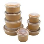 Ripple Greaseproof Paper Bowl with Board Lid | Eco-Friendly Disposable Bowl Combo