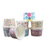 Ice Cream Cup Double Wall Paper with Lids Customized Good Quality Disposable Paper Containers for Cake Cake Bowl Drink Cup