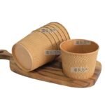 500ml Triple Wave Wall Ripple Biodegradable Coffee Cup with Lid | Zeroleakcup - Image 4