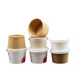 2oz 3.5oz 5oz Compostable Paper Sauce Cups with Lids - Leak-Proof & Eco-Friendly Portion Cups