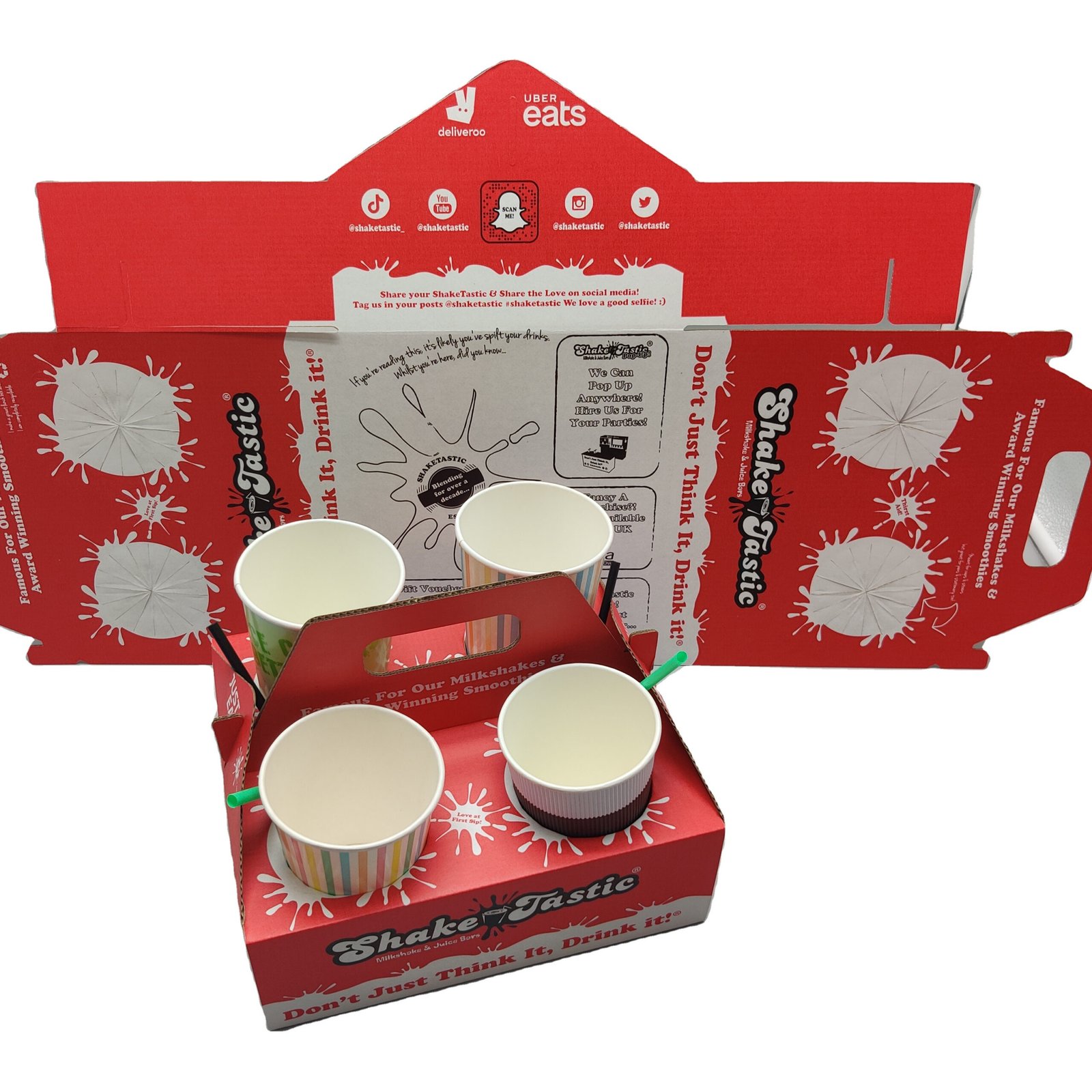 H9de7e901a9464e51aee0f26e2483a793q.jpg Milkshake Cup Take Out Paper Box with Handle - 画像 (1)