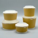 Fashion Big Straight Ripple Wall Food Grade Kraft Pizza Bowl with Moisture Proof PP Lids - 画像 (6)