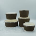 Zeroleak Paper Bowl Cake Packaging Corrugated Paper Cupcake Paper for Street Free Design Single Wall and Ripple Wall Black – Image 2