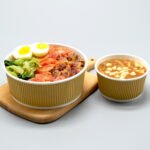 Fashion Big Straight Ripple Wall Food Grade Kraft Pizza Bowl with Moisture Proof PP Lids - 画像 (2)
