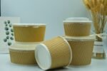 Greaseproof Corrugated Hot Soup Noodle Paper Bowl with Lids Embossing ZEROLEAK Brand – Image 4